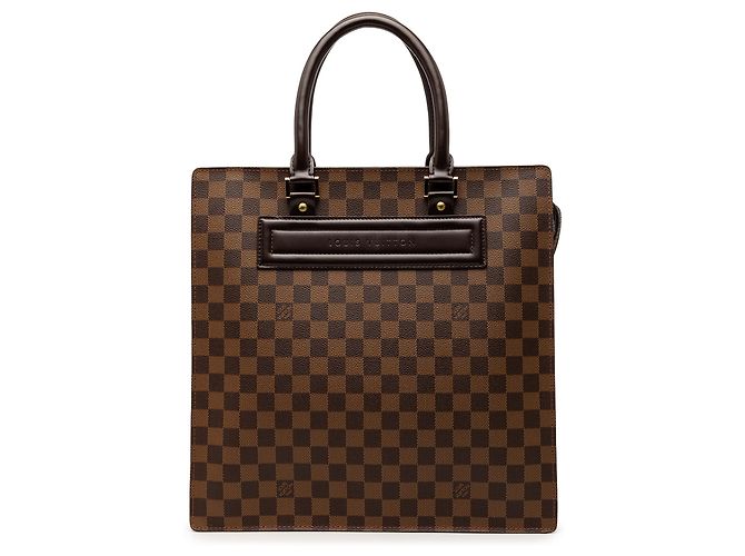 Bolso Plat GM Venice Damier Ebene Marrón Louis Vuitton Castaño