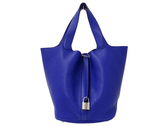 Bolsa Hermès Picotin Lock GM em Azul Elétrico