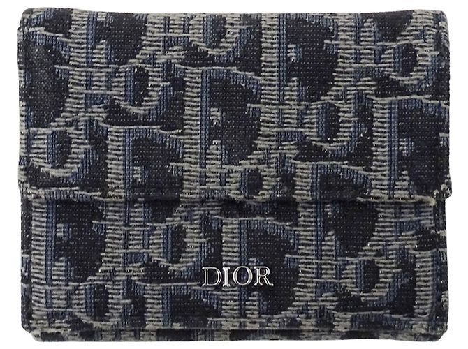 Christian Dior Tri-Fold Geldbörse Marineblau
