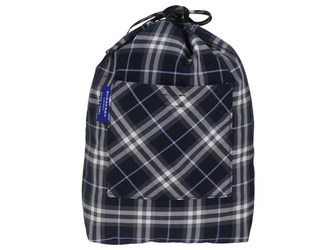 Burberry Nova Check Etichetta Blu Nylon Nero