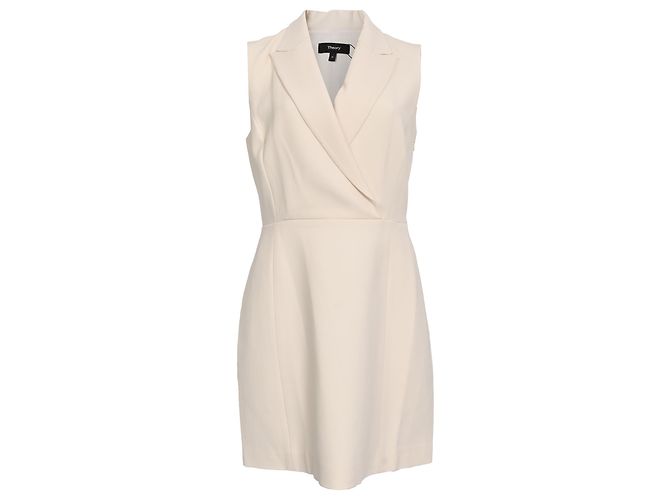 Abito Mini Blazer Theory in Triacetato Bianco Crudo