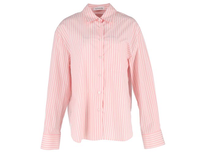 Autre Marque Camicia Popeline a Righe Oversize Frankie Shop in Cotone Rosa
