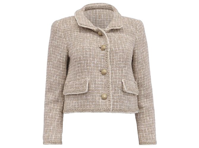 Timeless Blazer de tweed beige de algodón de Chanel