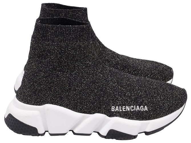 Baskets Balenciaga Speed Glitterées en Polyester Noir