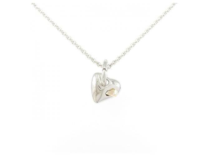 Hermès Hermes 925 Silver Au750 Yellow Gold Necklace Silvery 