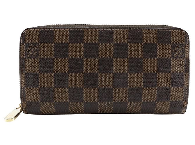 Portefeuille Zippy Damier Louis Vuitton Marron
