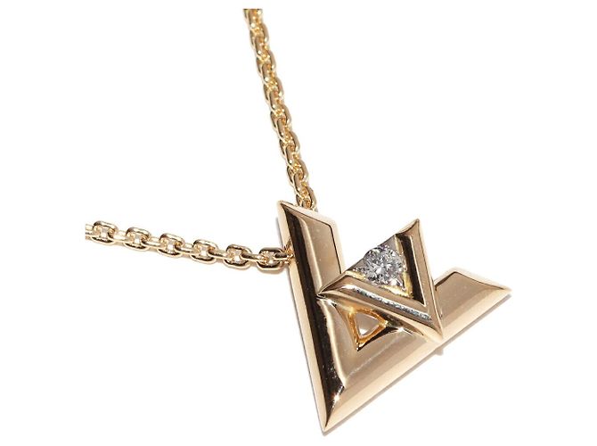 Collar Péndulo Louis Vuitton K18YG LV Volt One Q93805 Dorado