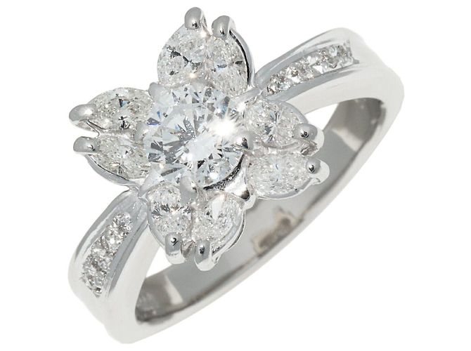 Autre Marque Pt900 Diamantring Silber