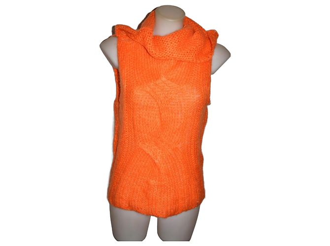 Pull sans manches Guess mélange de laine orange