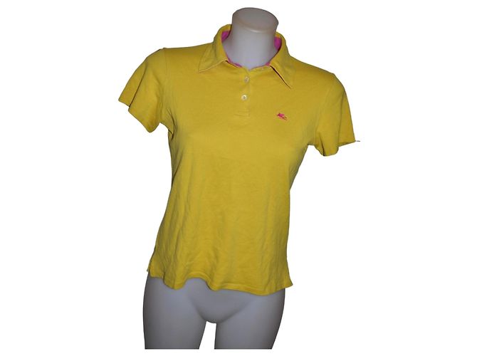 Polo Etro de algodão rosa e amarelo