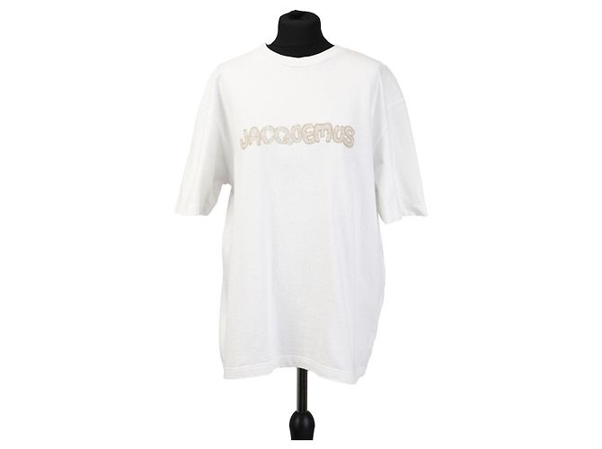 Camiseta Jacquemus Oversized Branca com Logo de Algodão Branco