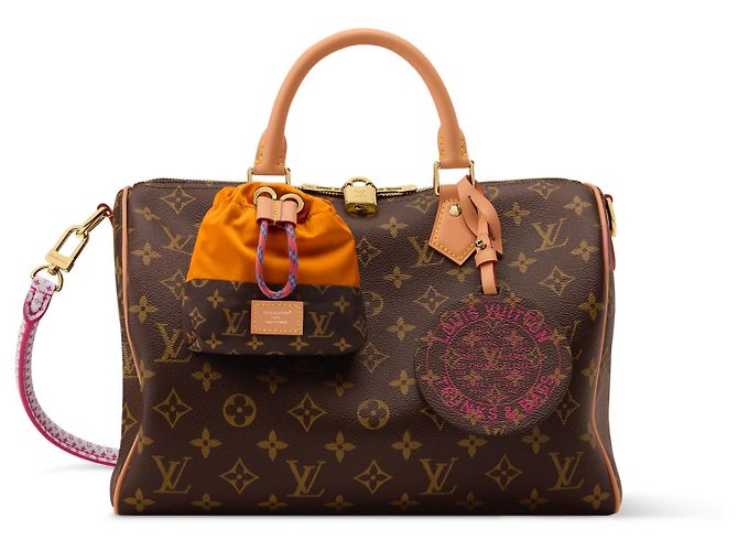 Bolsa de mão Louis Vuitton Speedy Soft 30 Marrom de Tecido