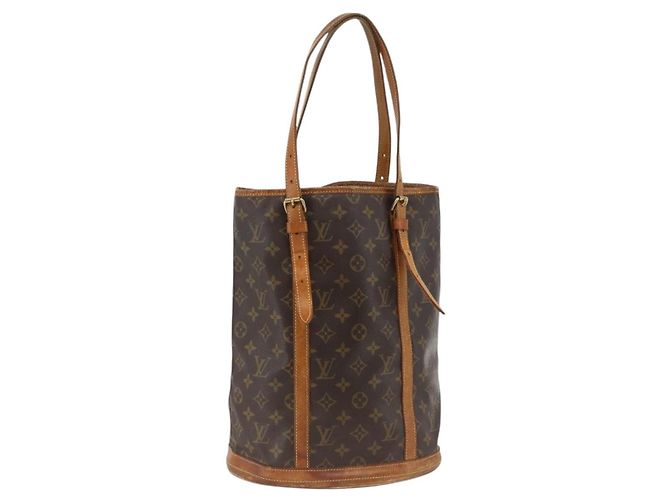 LOUIS VUITTON Bolsa de Ombro Monogram Bucket GM M42236 LV Auth BSZ152