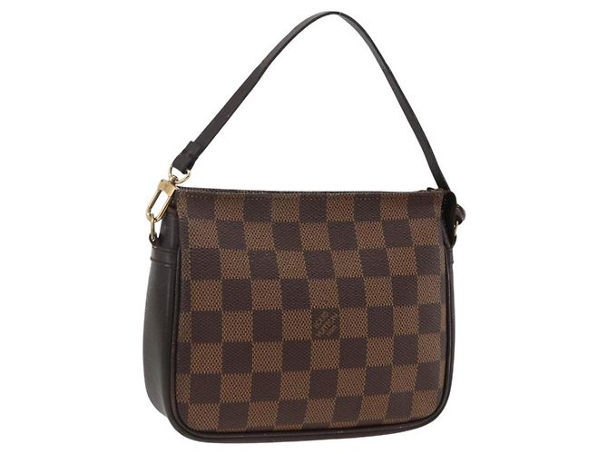 LOUIS VUITTON Make-up Tasche Damier Ebene N51982 LV Auth ARZ687A