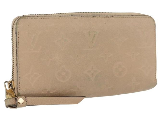 Cartera Larga Zippy Empreinte LOUIS VUITTON Beige M61866 LV Auth bs33946