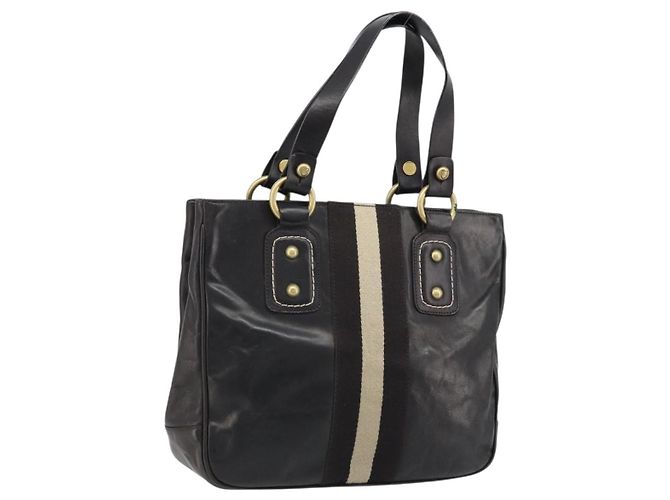 BALLY Borsa a mano in pelle marrone oro Auth BSZ117 D'oro