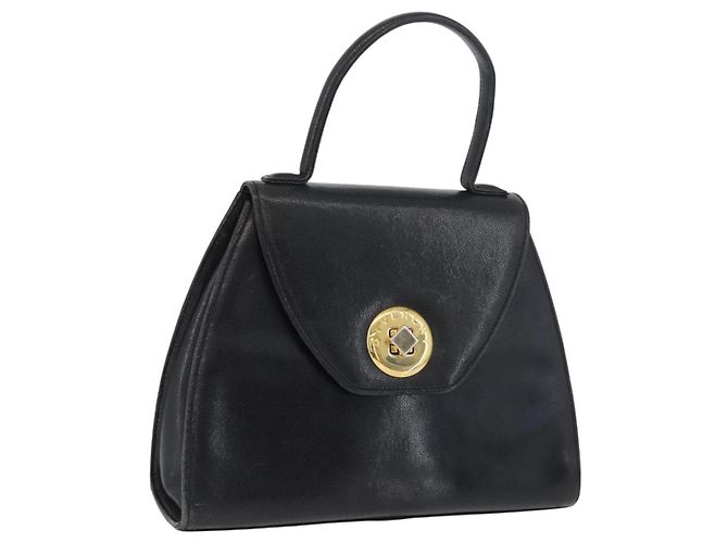 Bolsa de mão GIVENCHY em couro preto e dourado Auth BSZ372