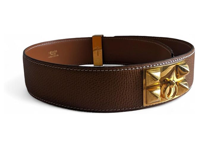 Hermès Hermes - Médor belt - Havane/camel leather