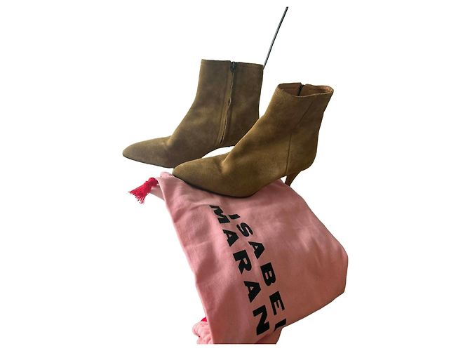 Isabel Marant Suede Ankle Boots Taupe