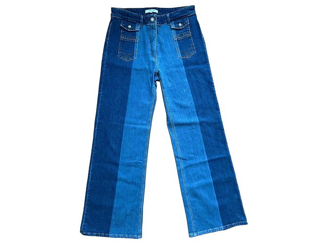 Gerard Darel Anna flared two-tone jeans Blue Dark blue