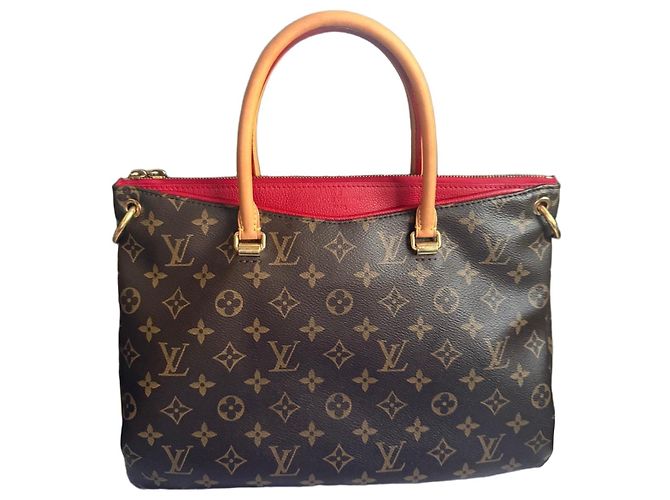 Louis Vuitton Monogram Pallas Bag Brown Red