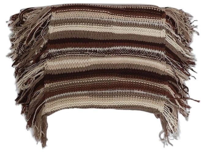 Chloé Sciarpa chunky marrone con frange