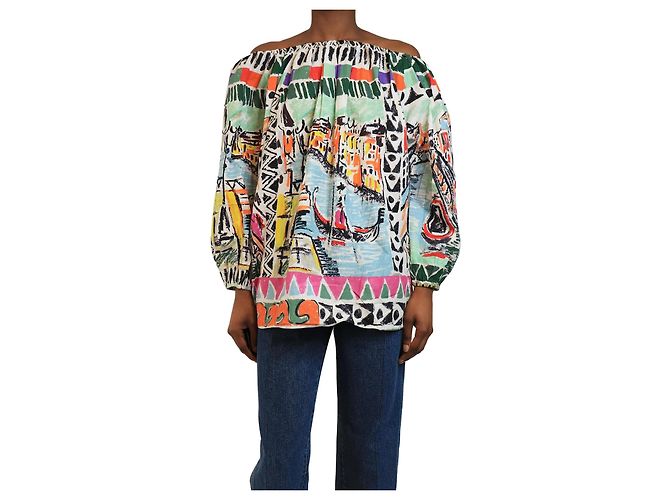 Prada Multicolour printed top - size UK 6 Multiple colors