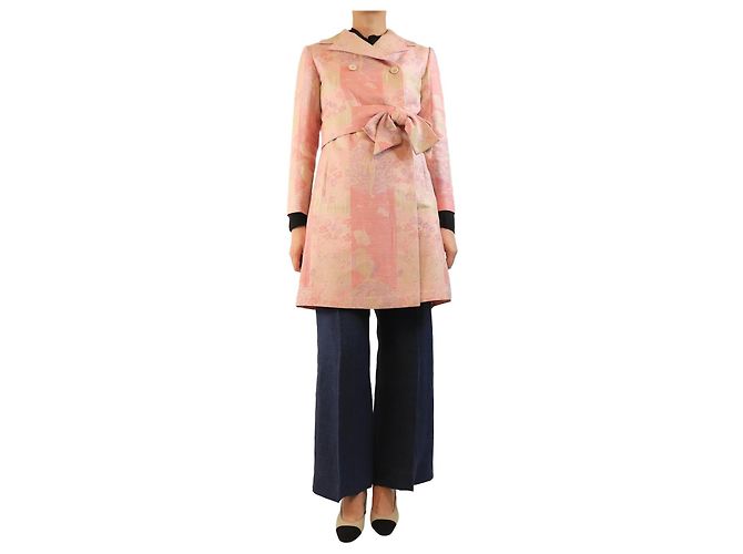 Autre Marque Rosa doppelt gefütterte Jacquard-Jacke - Größe UK 8 Pink