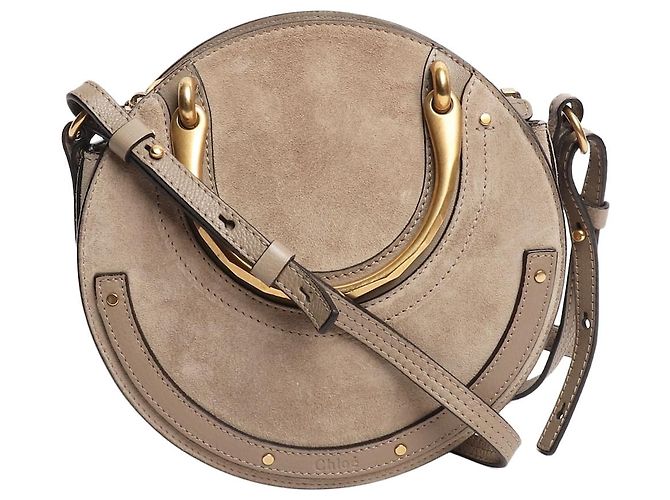 Chloé Borsa a tracolla Pixie in suede grigio Svezia