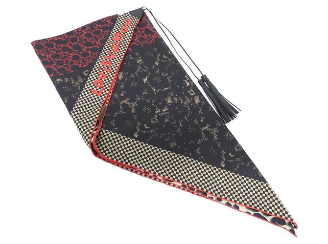 Schwarze Seidenschals von Louis Vuitton