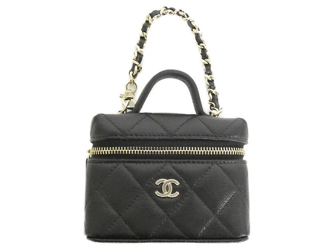 Portachiavi in pelle nera Chanel Nero