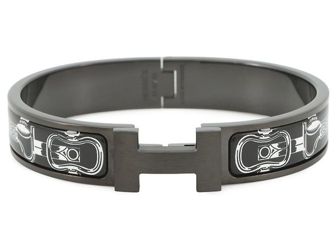 Bracelet Clic Charm Hermès Noir Métallisé