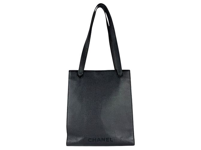 Timeless Chanel Leder Schultertasche Schwarz