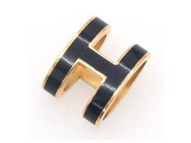 Collar Péndulo Pop H de Hermès Negro Dorado