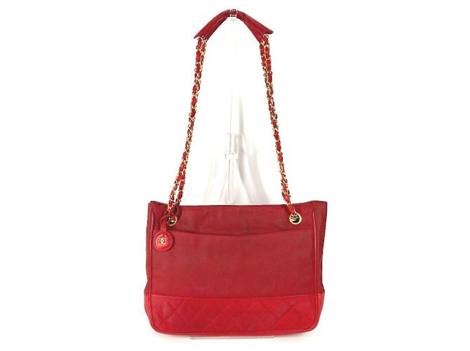 Sac Vintage Chanel Logo CC Coco Mark Rouge