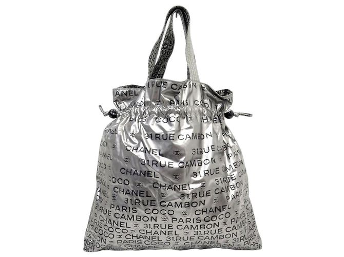 BORSO CHANEL 31 RUE CAMBON MONOGRAMMA NYLON ARGENTO