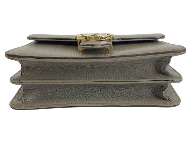 Borsa a Spalla in Pelle Interlocking G di Gucci Grigio