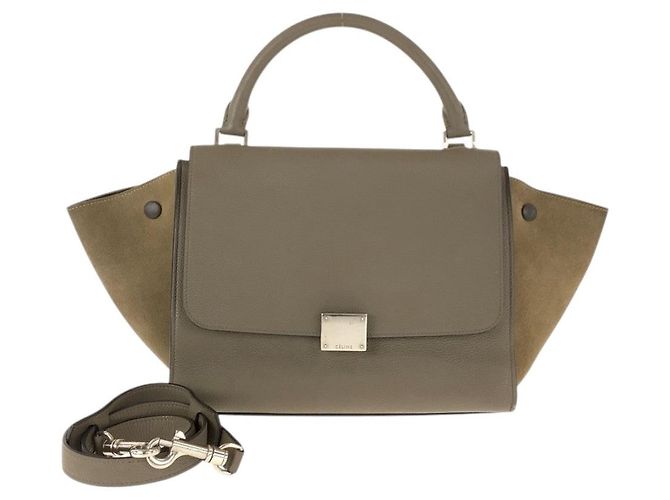Céline Celine Leder Reisetasche Grau