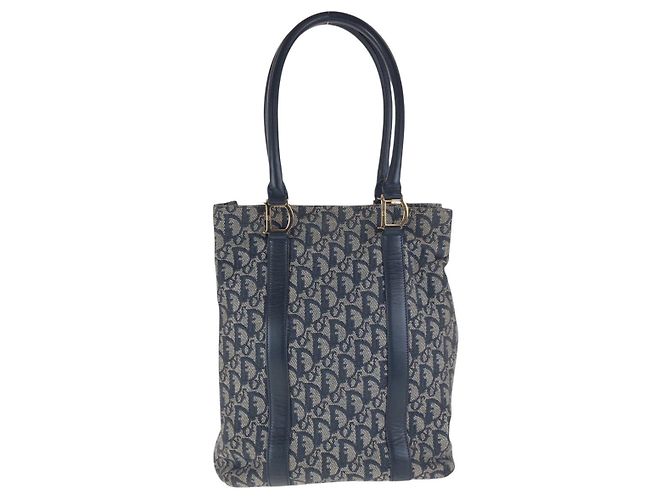 Bolsa tote de lona e couro Dior Trotter Azul
