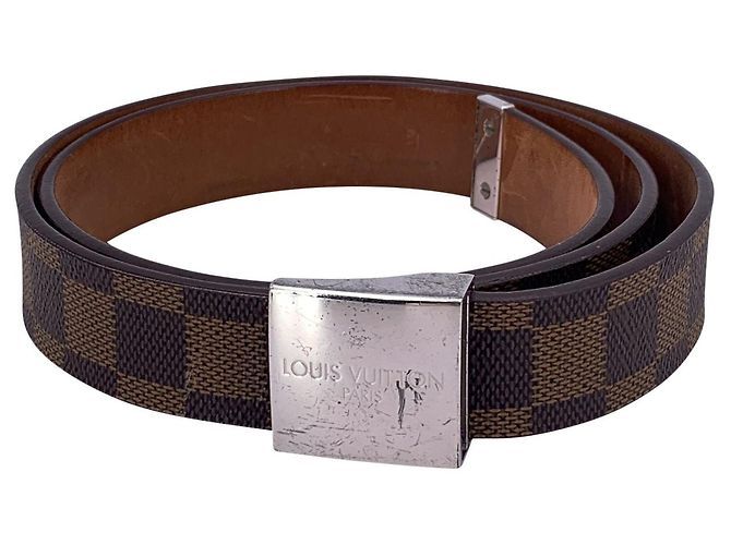 Cinturón de tela Louis Vuitton Castaño