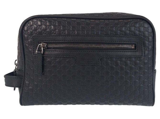 Pochette Microguccissima en cuir Gucci Noir