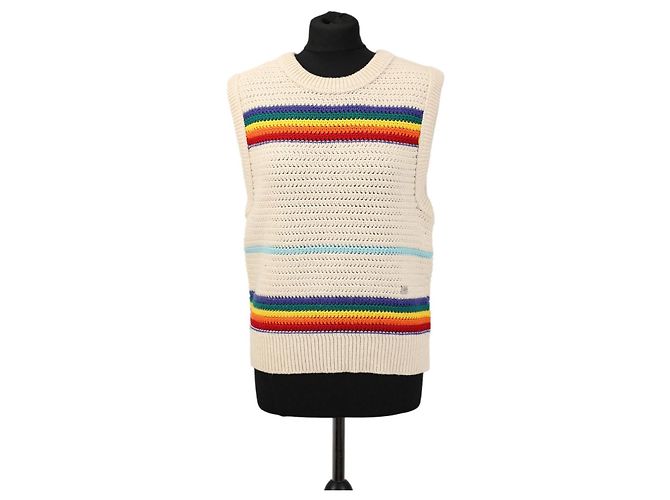 Chaleco de lana con rayas de arcoíris Acne Studios Kavram Multicolor