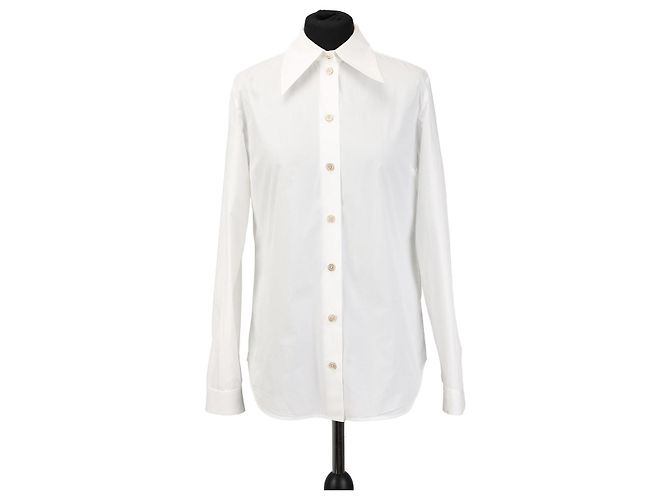 Camicia bianca Gucci in cotone a maniche lunghe Bianco