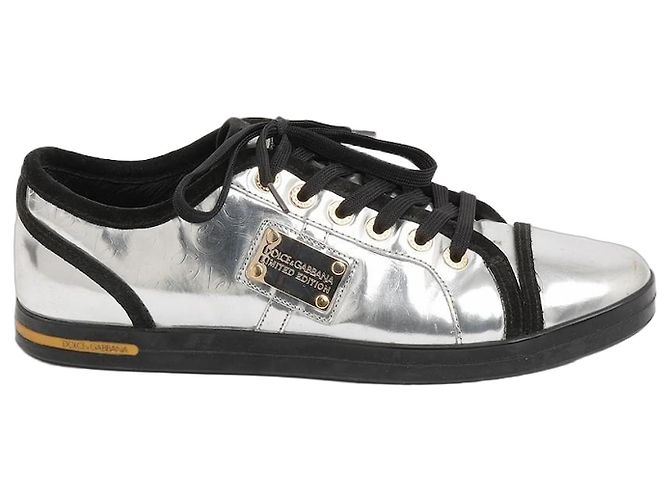 Sneakers Dolce & Gabbana in pelle argento uomo