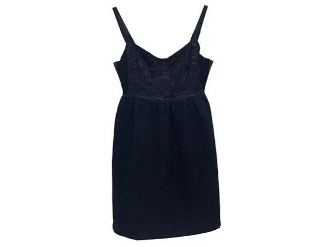 Dolce & Gabbana Mini Dress Black Wool Corset Bustier 