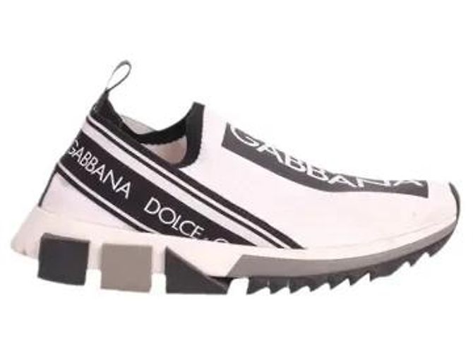 Dolce & Gabbana Sorrento Slip-On Strick-Sneaker Weiß Schwarz