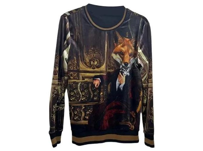 Dolce & Gabbana Royal Fox Pullover schwarz 