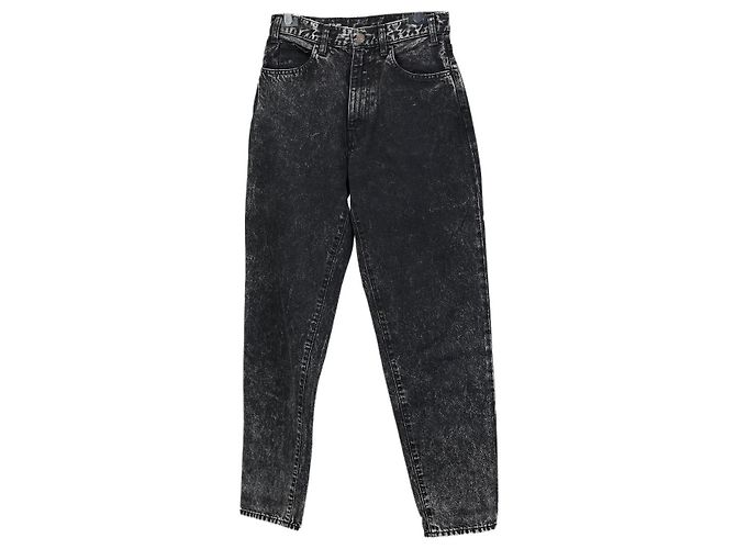 Vaqueros Mom fit acid wash Céline negros de algodón