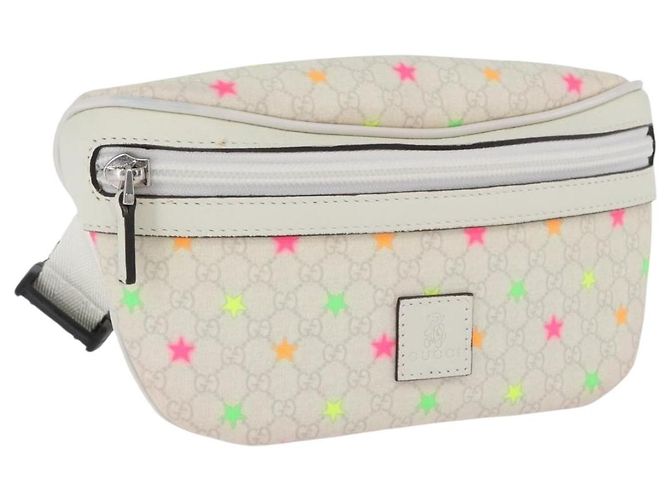 GUCCI Kinder Hüfttasche PVC Weiß Silber 311159 Auth ARZ010A