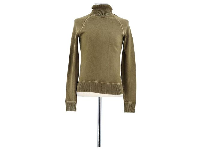Saint Laurent Khakifarbener Wollpullover 